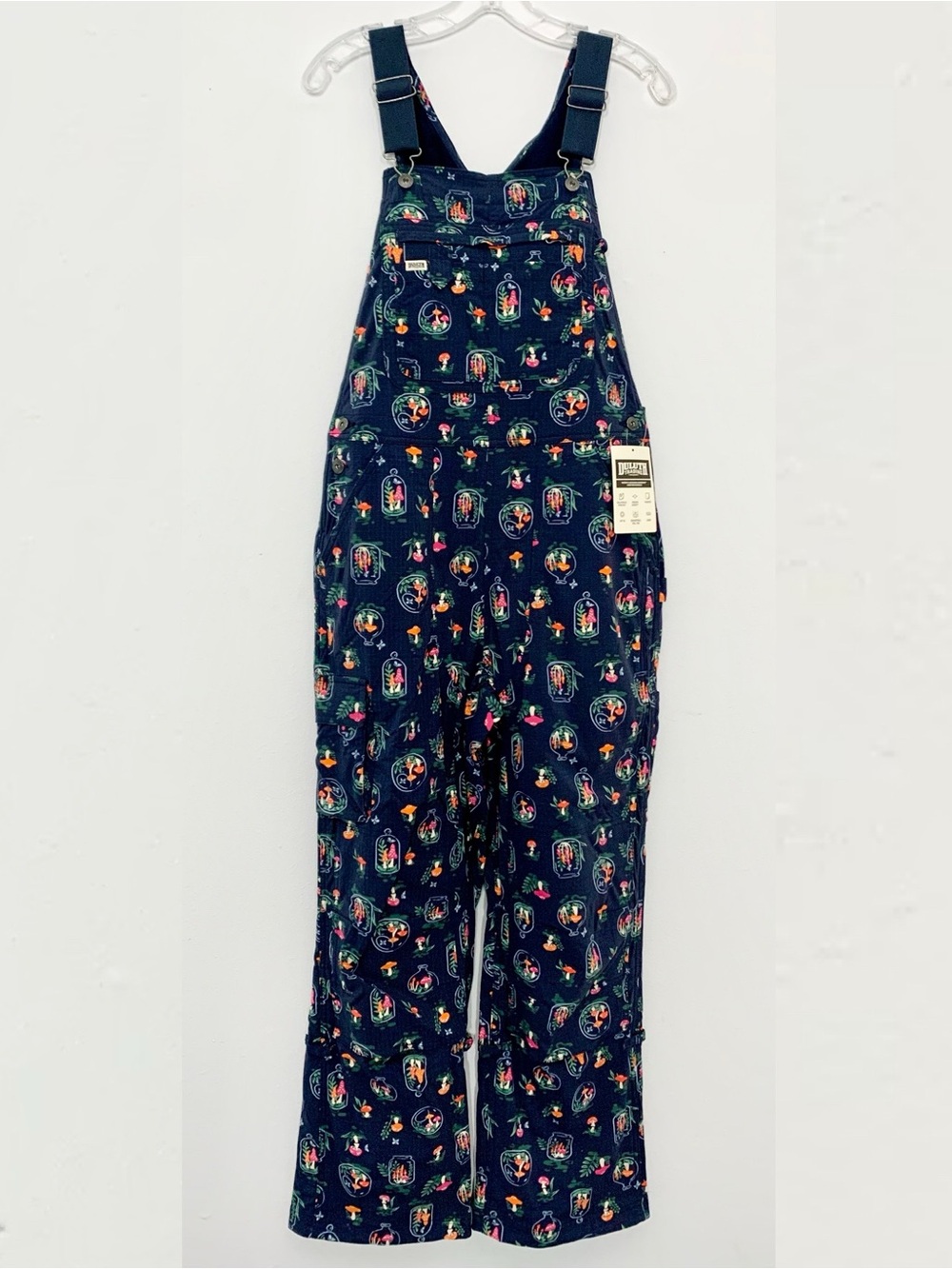 NWT Duluth Small x29L Heirloom Gardening Lined Bib Overalls Mushroom Terrarium
